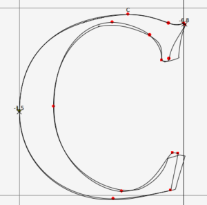 Some letters, like the C, need quite heavy terminals to look right; you'll need to use some invention to achieve that weight without sacrificing the fineness of the serif ends.